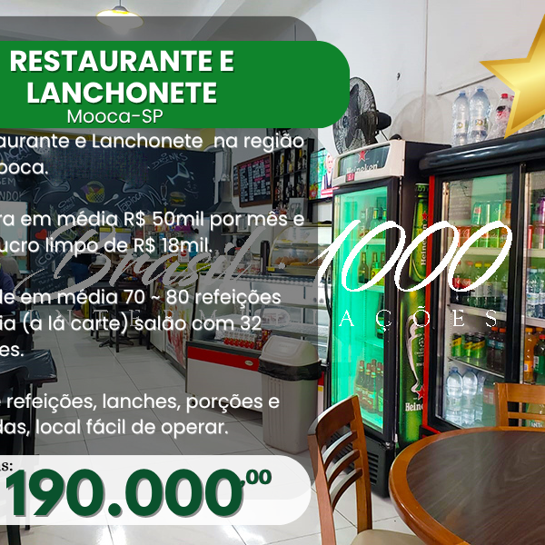 Restaurante e Lanchonete na Mooca, SP1